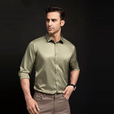 Men's Stretch Silky Seamless Long-sleeved Shirt